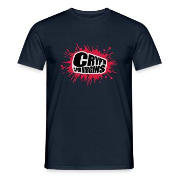 crypto is for virgins - Men's T-Shirt - navy - Front - AI Model Male 178 light (178cm)