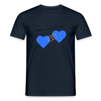 Heiratsantrag blau blau - Männer T-Shirt - Navy - Vorne - AI Model Male 178 light (178cm)