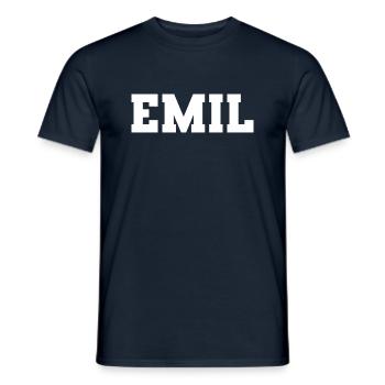 Name - Emil - Men's T-Shirt - navy - Front - AI Model Male 178 light (178cm)