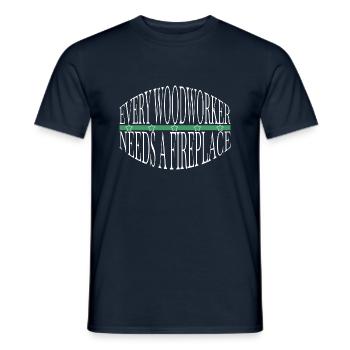Aaron Carpenter Tshirts Woodcutter Dad Plumber - Men's T-Shirt - navy - Front - AI Model Male 178 light (178cm)