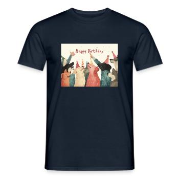 Happy Birthday dogs - Männer T-Shirt - Navy - Vorne - AI Model Male 178 light (178cm)