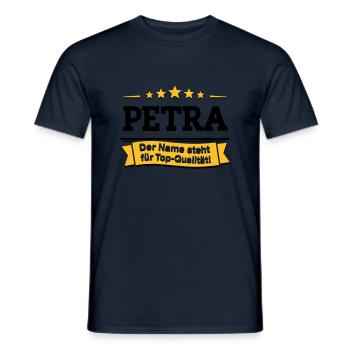 Petra – Der Name steht für Top-Qualität! - Männer T-Shirt - Navy - Vorne - AI Model Male 178 light (178cm)