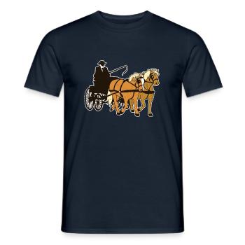 Cadeau drôle de transport de couples Haflinger - T-shirt homme - marine - Devant - AI Model Male 178 light (178cm)