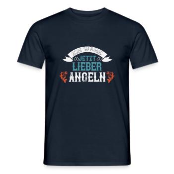 Ich wäre jetzt lieber angeln - Männer T-Shirt - Navy - Vorne - AI Model Male 178 light (178cm)