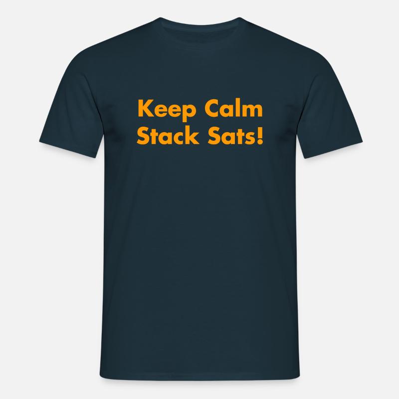 Keep Calm Stack Sats - Männer T-Shirt - Navy
