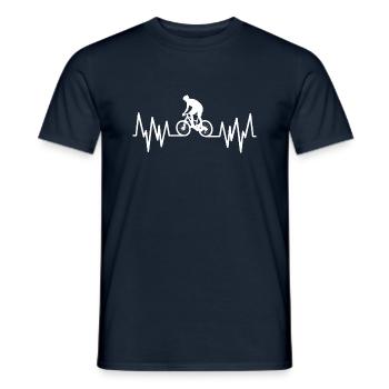 Cycling Hearbeat - Men's T-Shirt - navy - Front - AI Model Male 178 light (178cm)