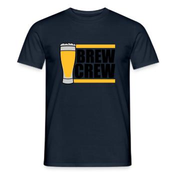 Bierglas Brew Crew Spruch - Männer T-Shirt - Navy - Vorne - AI Model Male 178 light (178cm)