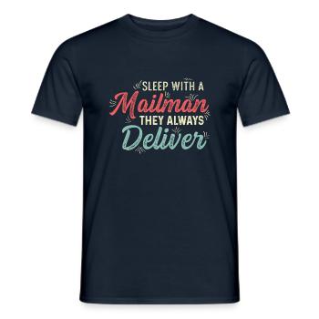 Sleep with Mailman Comedian Poison - Men's T-Shirt - navy - Front - AI Model Male 178 light (178cm)