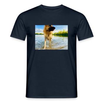 Altdeutscher Schäferhund - Männer T-Shirt - Navy - Vorne - AI Model Male 178 light (178cm)