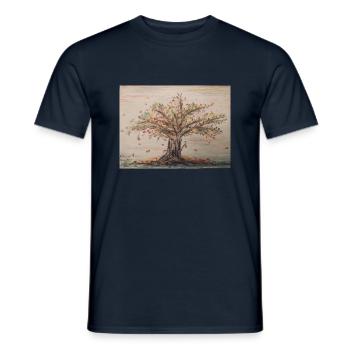 Herbst 2022 - Männer T-Shirt - Navy - Vorne - AI Model Male 178 light (178cm)