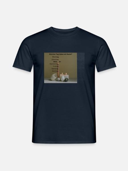 Welchen Tag haben wir Heute D1 - Männer T-Shirt - Navy
