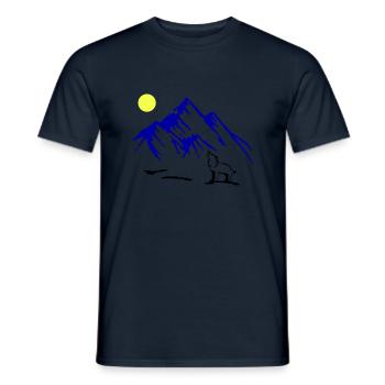 wolf vollmond - Männer T-Shirt - Navy - Vorne - AI Model Male 178 light (178cm)