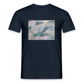 Wolken weiß türkis - Männer T-Shirt - Navy - Vorne - AI Model Male 178 light (178cm)