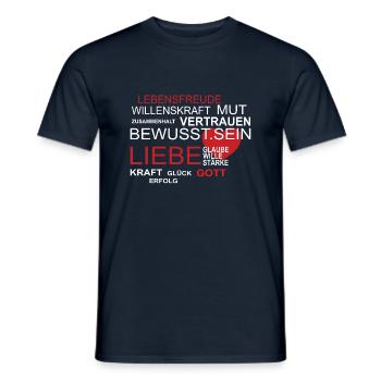 Motivationsshirt dunkel mit Herz - Männer T-Shirt - Navy - Vorne - AI Model Male 178 light (178cm)