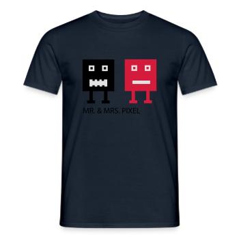 Mr & Mrs Pixel - Männer T-Shirt - Navy - Vorne - AI Model Male 178 light (178cm)