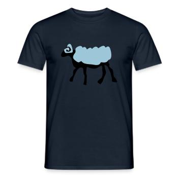sheep_farm_animal - T-shirt homme - marine - Devant - AI Model Male 178 light (178cm)