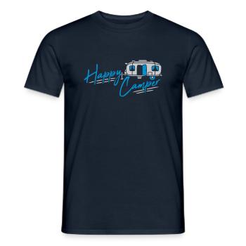 Happy Camper Wohnmobil Camping - Männer T-Shirt - Navy - Vorne - AI Model Male 178 light (178cm)