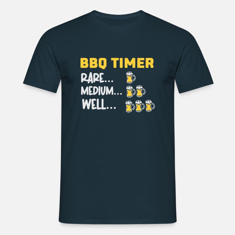 BBQ Timer - Männer T-Shirt - Navy