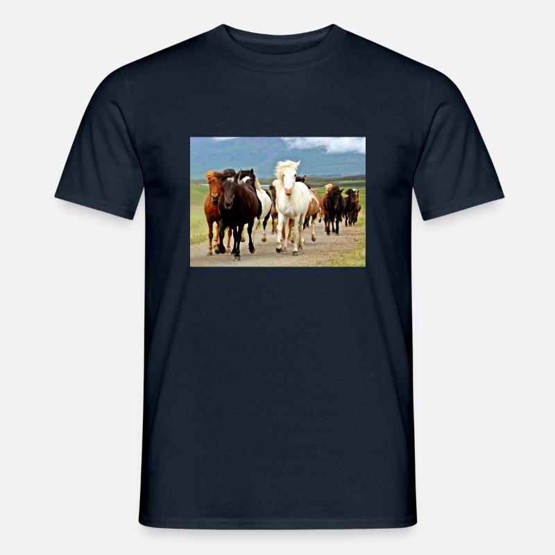 Pferde, Isibat - Männer T-Shirt - Navy