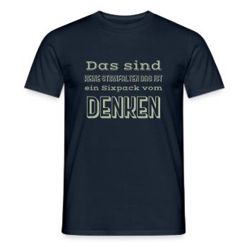 Sixpack saying - Men's T-Shirt - navy - Front - AI Model Male 178 light (178cm)