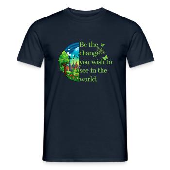 Climate Awareness. Be the change. - Men's T-Shirt - navy - Front - AI Model Male 178 light (178cm)