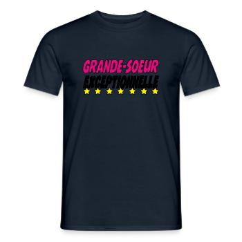 AUSSERGEWÖHNLICHE GROSSE SCHWESTER - Männer T-Shirt - Navy - Vorne - AI Model Male 178 light (178cm)