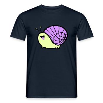 Bande dessinée d’escargot - T-shirt homme - marine - Devant - AI Model Male 178 light (178cm)
