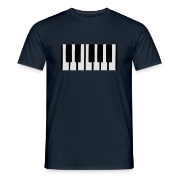 piano - Men's T-Shirt - navy - Front - AI Model Male 178 light (178cm)