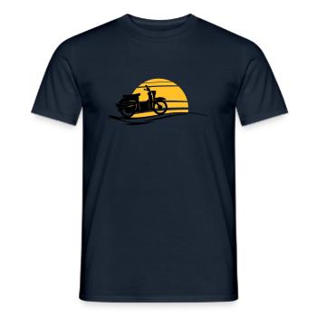 Fahrzeug - Schwalbe Sonne - Männer T-Shirt - Navy - Vorne - AI Model Male 178 light (178cm)