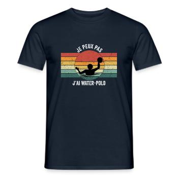 j'peux pas j'ai water polo - T-shirt homme - marine - Devant - AI Model Male 178 light (178cm)