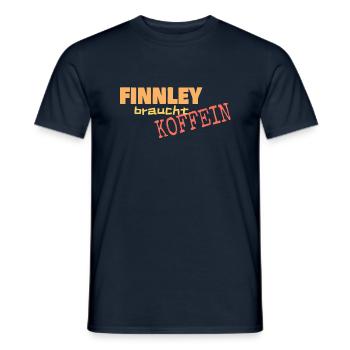 Cafe Finnley braucht Koffein - Männer T-Shirt - Navy - Vorne - AI Model Male 178 light (178cm)