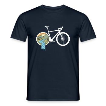Gravel Bike Natur Rennrad Fahrrad lustige Geschenk - Männer T-Shirt - Navy - Vorne - AI Model Male 178 light (178cm)
