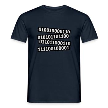 Langage de programme de code binaire - T-shirt homme - marine - Devant - AI Model Male 178 light (178cm)