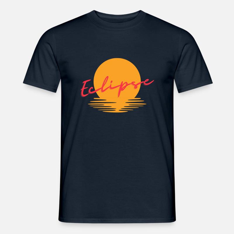 Eclipse Sonnenuntergang Strand Sand Programmieren - Männer T-Shirt - Navy