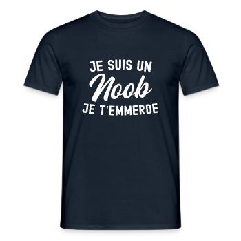 je suis noob / cadeau humour geek - T-shirt homme - marine - Devant - AI Model Male 178 light (178cm)