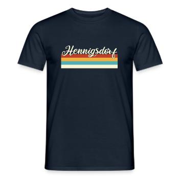 Hennigsdorf - Brandebourg - Rétro - Poutres vintage - T-shirt homme - marine - Devant - AI Model Male 178 light (178cm)