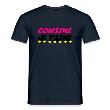 COUSINE JE t'aime - T-shirt homme - marine - Devant - AI Model Male 178 light (178cm)