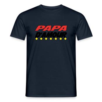 PAPA d'amour - T-shirt homme - marine - Devant - AI Model Male 178 light (178cm)