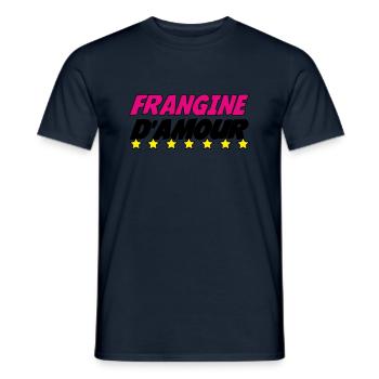 FRANGINE d'amour - T-shirt homme - marine - Devant - AI Model Male 178 light (178cm)