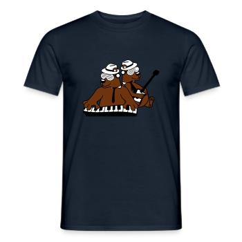 2 Bär Braunbär Keyboard Klavier Gitarre Band Team - Männer T-Shirt - Navy - Vorne - AI Model Male 178 light (178cm)