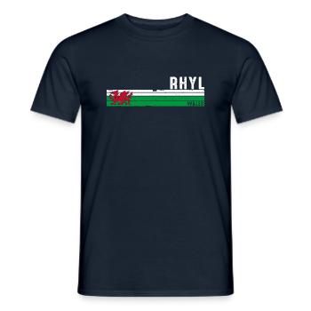 Rhyl: Welsh Charm and Coastal Beauty - Men's T-Shirt - navy - Front - AI Model Male 178 light (178cm)