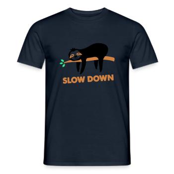 Ralentissement des paresseux - T-shirt homme - marine - Devant - AI Model Male 178 light (178cm)