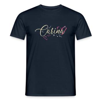 Carina Name Vorname Kalligrafieherz - Männer T-Shirt - Navy - Vorne - AI Model Male 178 light (178cm)