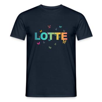 Lotte - Beautiful Charlotte name with butterflies - Men's T-Shirt - navy - Front - AI Model Male 178 light (178cm)