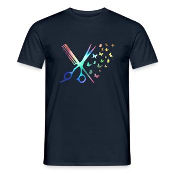 Friseuse Friseurin Haar stylist Frauen Damen - Männer T-Shirt - Navy - Vorne - AI Model Male 178 light (178cm)