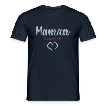 Maman Merci pour tout - T-shirt homme - marine - Devant - AI Model Male 178 light (178cm)