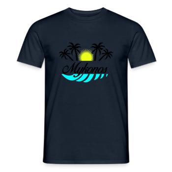 Mykonos - Männer T-Shirt - Navy - Vorne - AI Model Male 178 light (178cm)