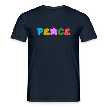 Peace Positive Thinking - Men's T-Shirt - navy - Front - AI Model Male 178 light (178cm)