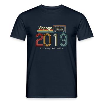 Original 2019 Vintage Vintage Retro Birthday - Men's T-Shirt - navy - Front - AI Model Male 178 light (178cm)