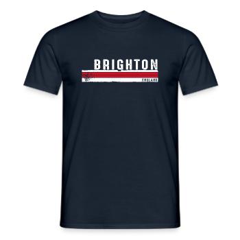 Brighton Angleterre Vintage Retro Design pour Seaside - T-shirt homme - marine - Devant - AI Model Male 178 light (178cm)